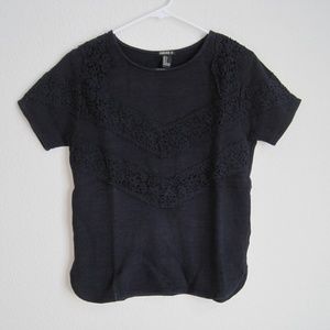 Forever 21 Navy Blue Lace Shirt - Size Small